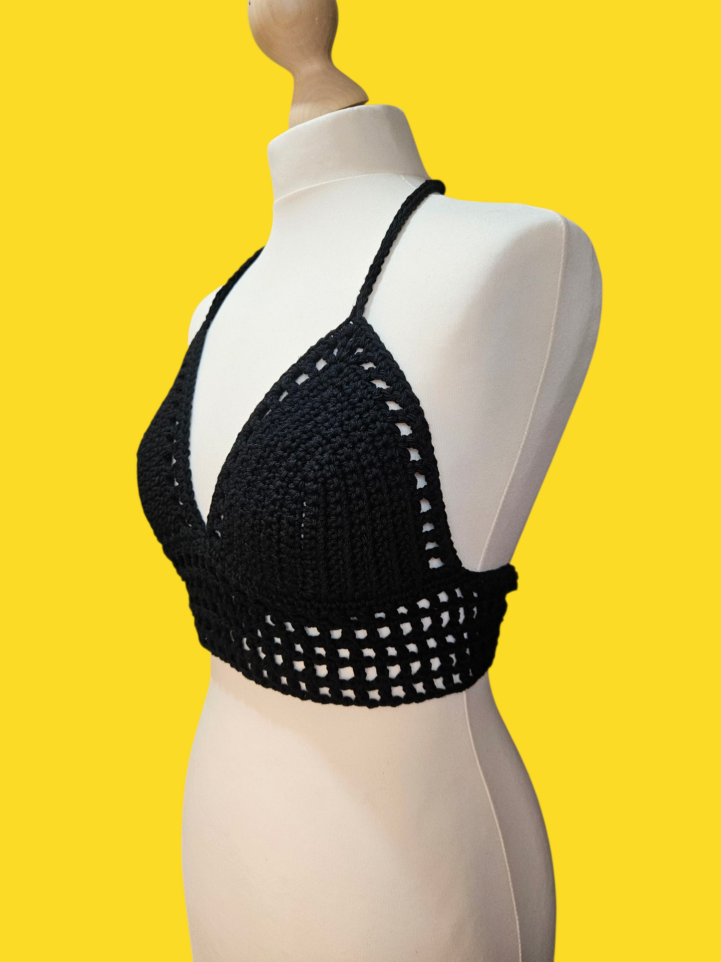 Cotton crop top Black