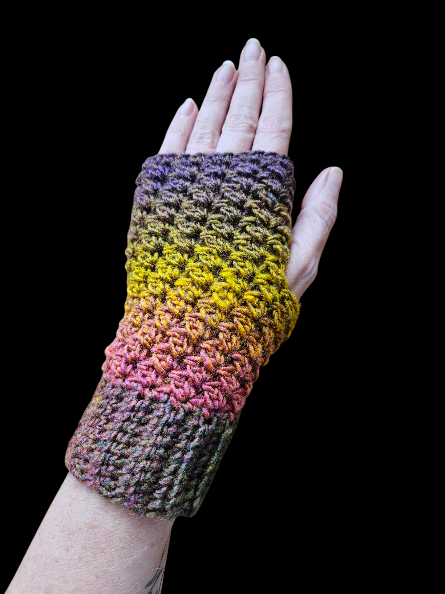 Crochet Ear warmer headband and Fingerless glove Set