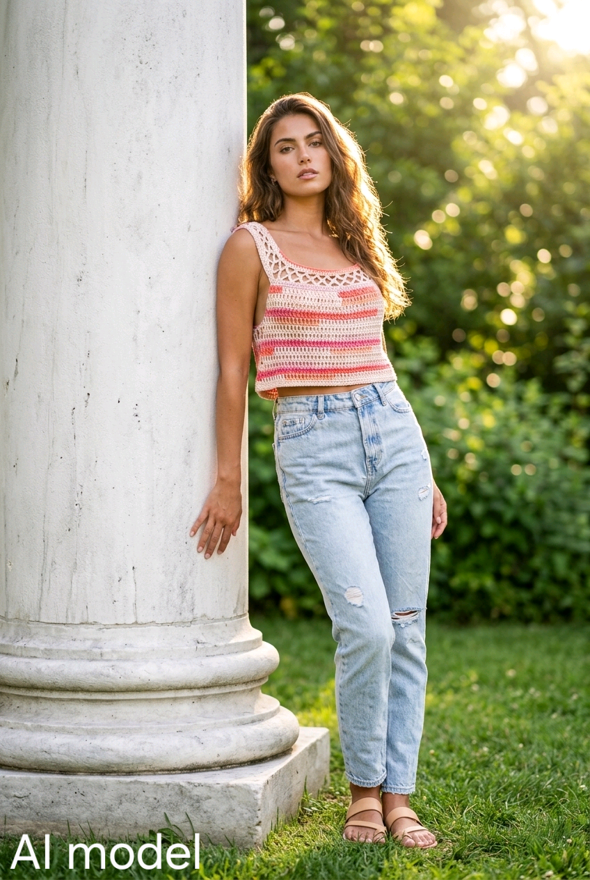 Cropped cotton top