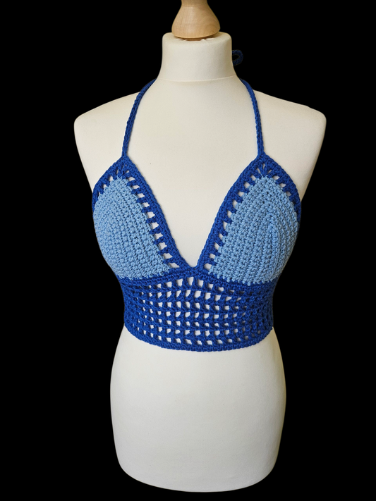Cotton Crop top Blue