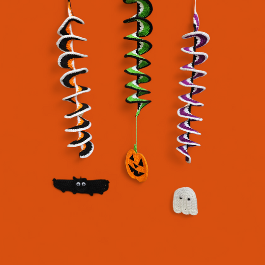 Halloween Crochet wind spinner décor - set of 3