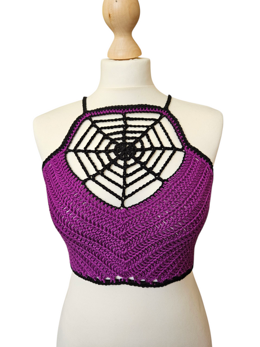 Crochet Spiderweb crop top