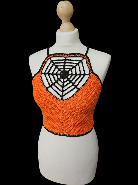 Crochet Spiderweb crop top