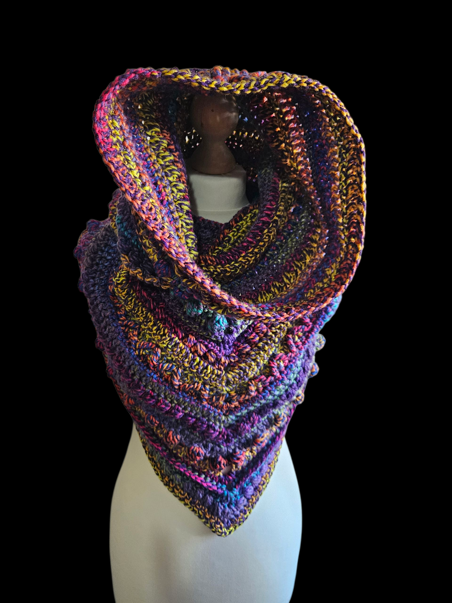 Hooded cowl scarf (Colour - Peacock)