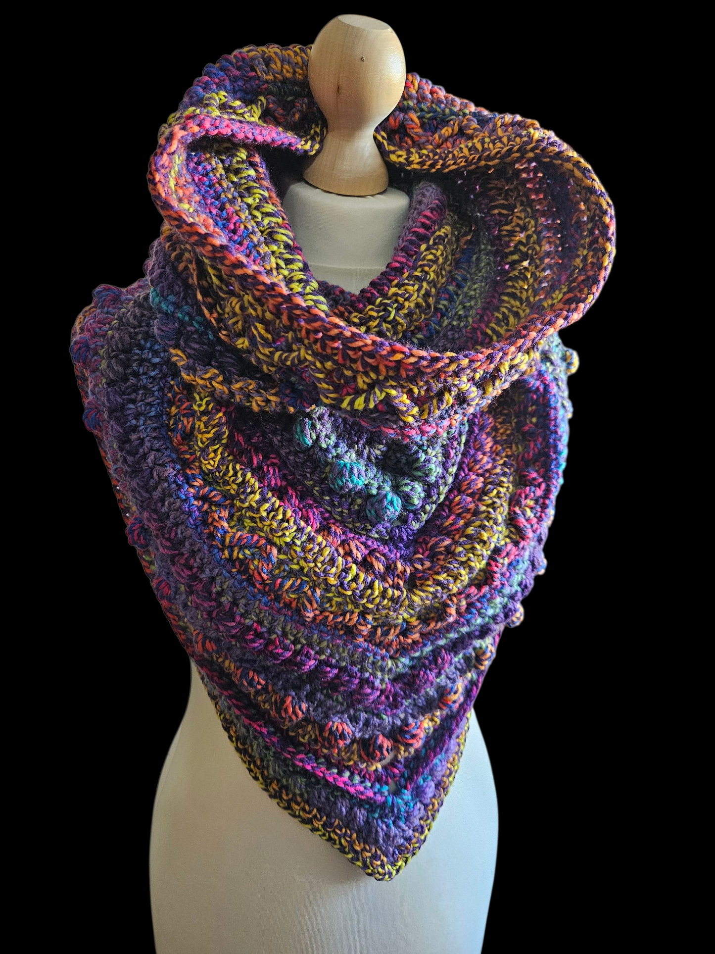 Hooded cowl scarf (Colour - Peacock)