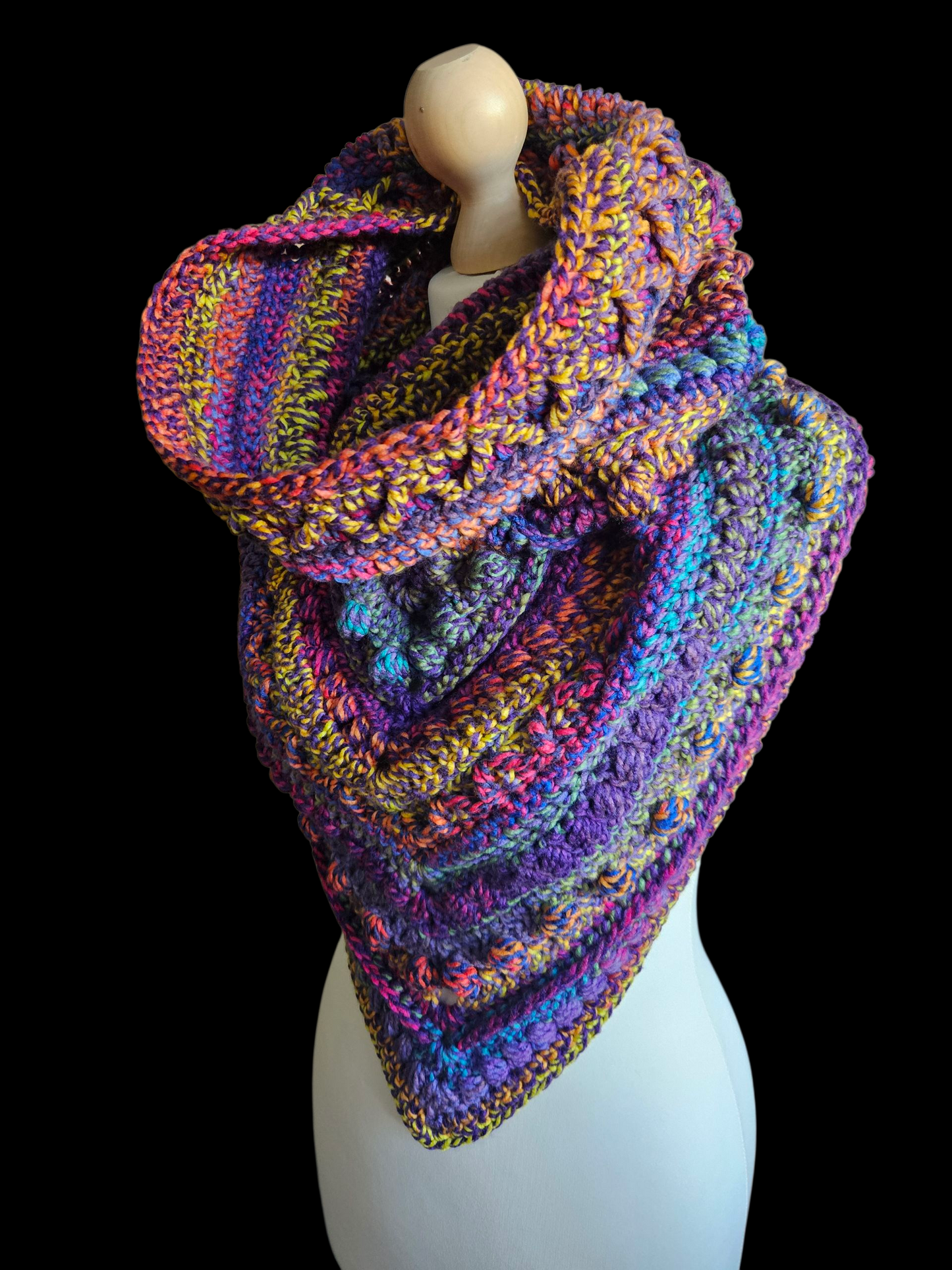 Hooded cowl scarf (Colour - Peacock)