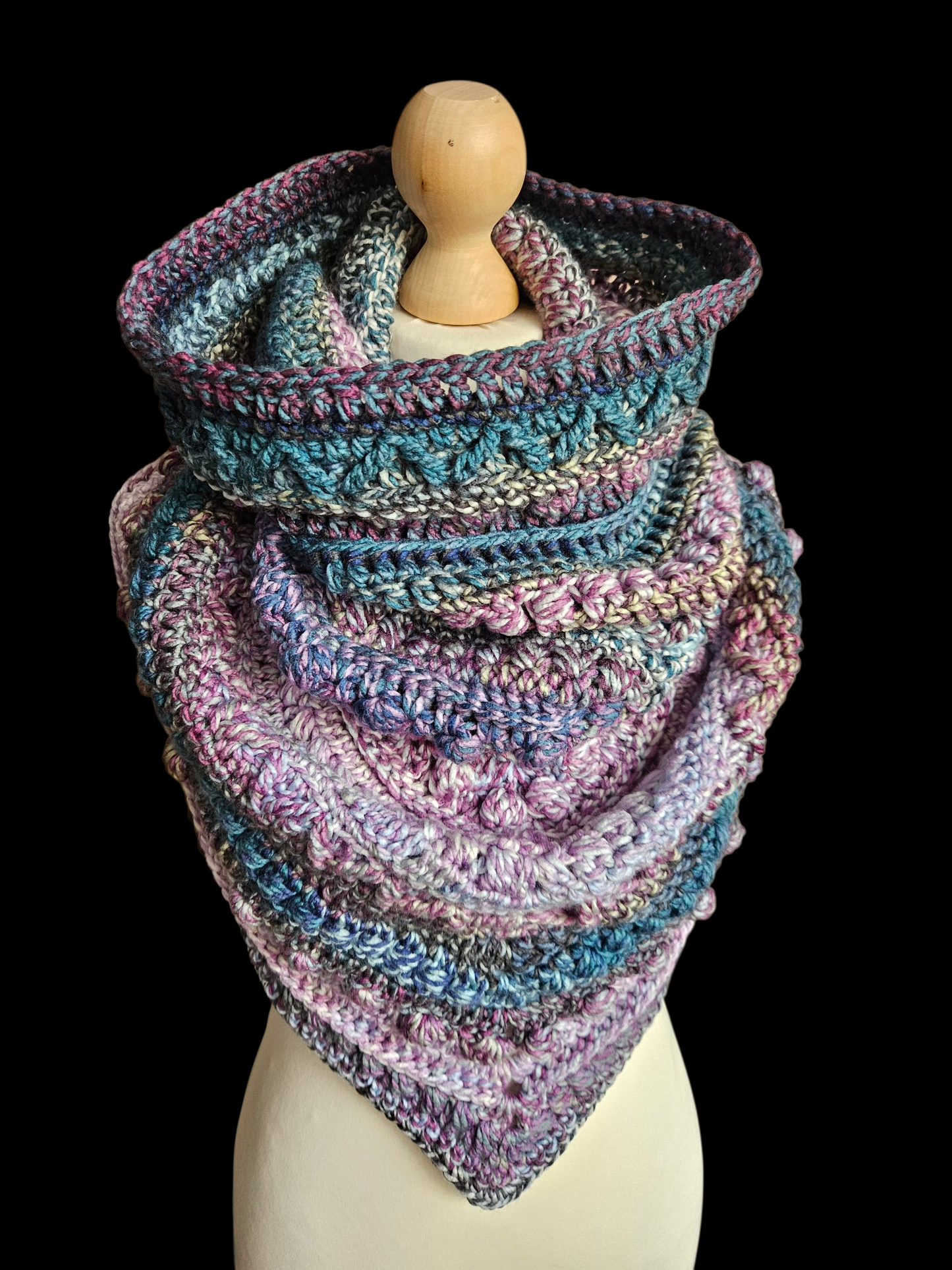 Hooded cowl scarf (Colour - Morpho)