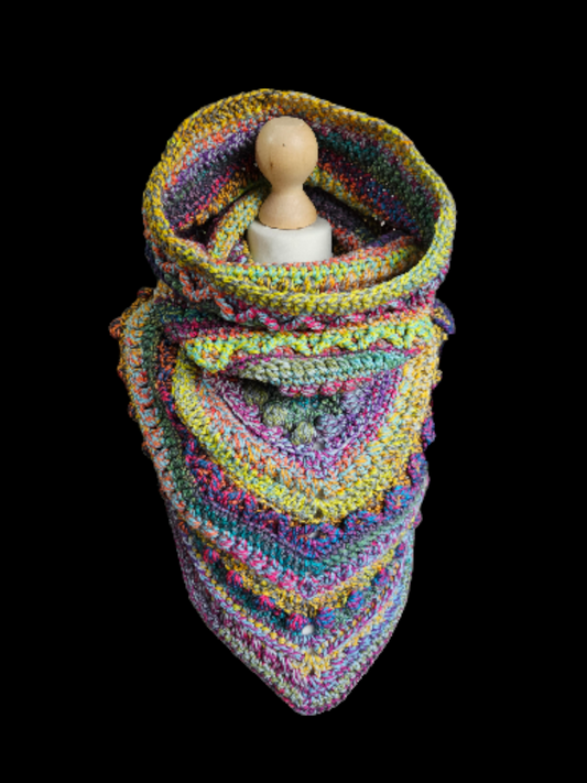 Hooded cowl scarf (colour - Paradise Birdwing)