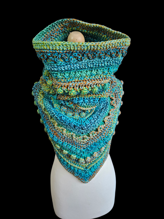 Hooded cowl scarf (colour - Adonis)