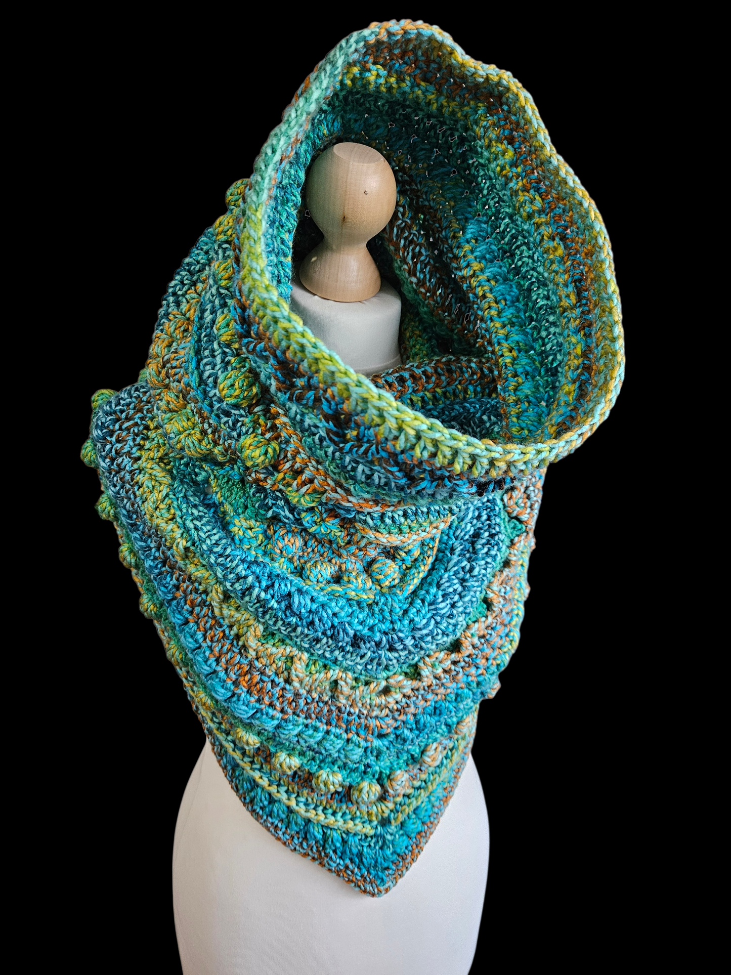 Hooded cowl scarf (colour - Adonis)