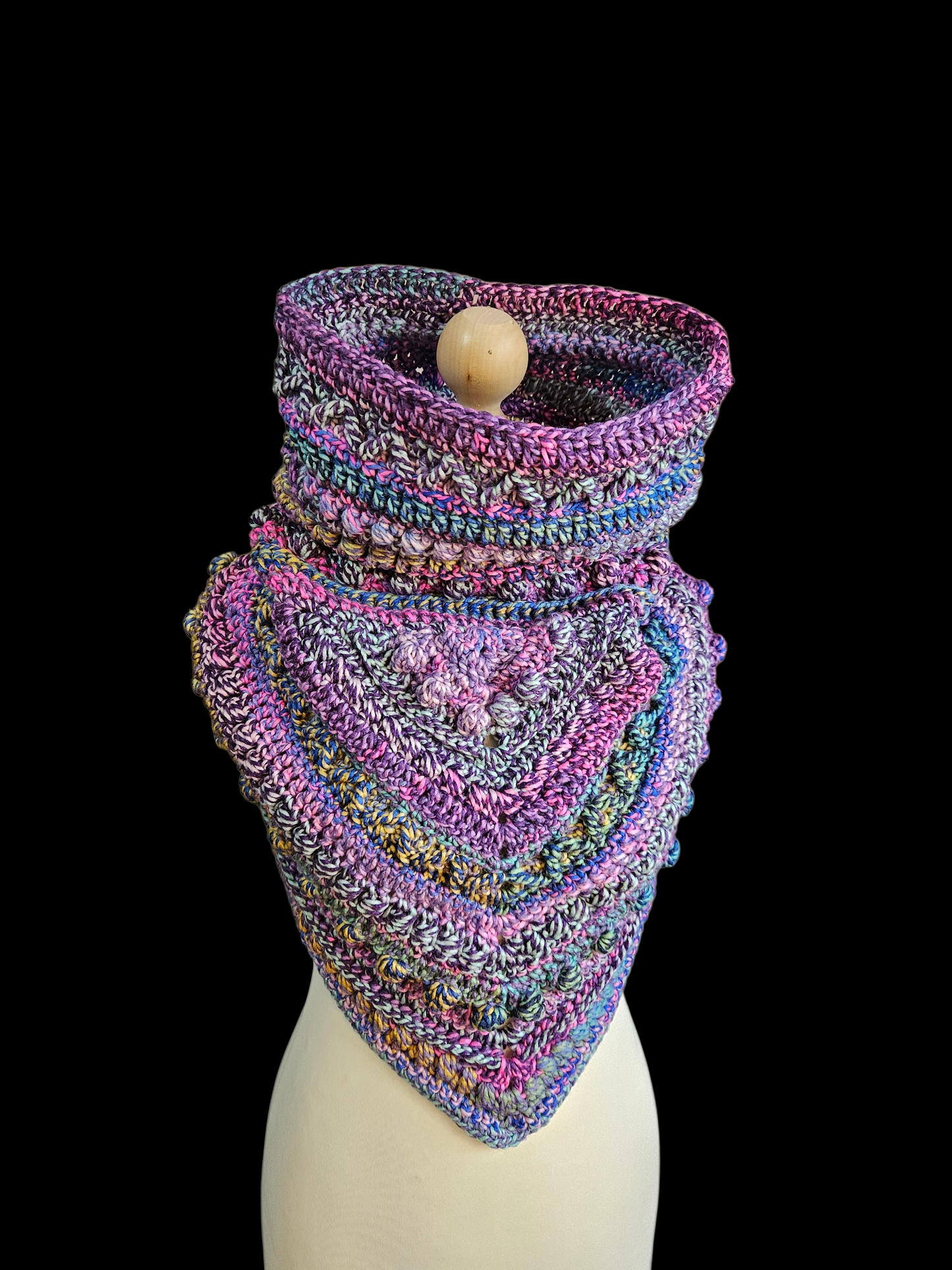Hooded cowl scarf (colour - Rosy Maple)