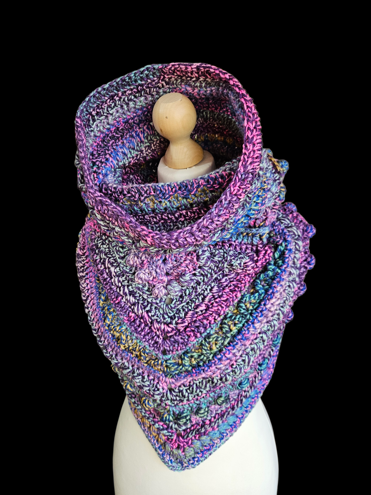 Hooded cowl scarf (colour - Rosy Maple)