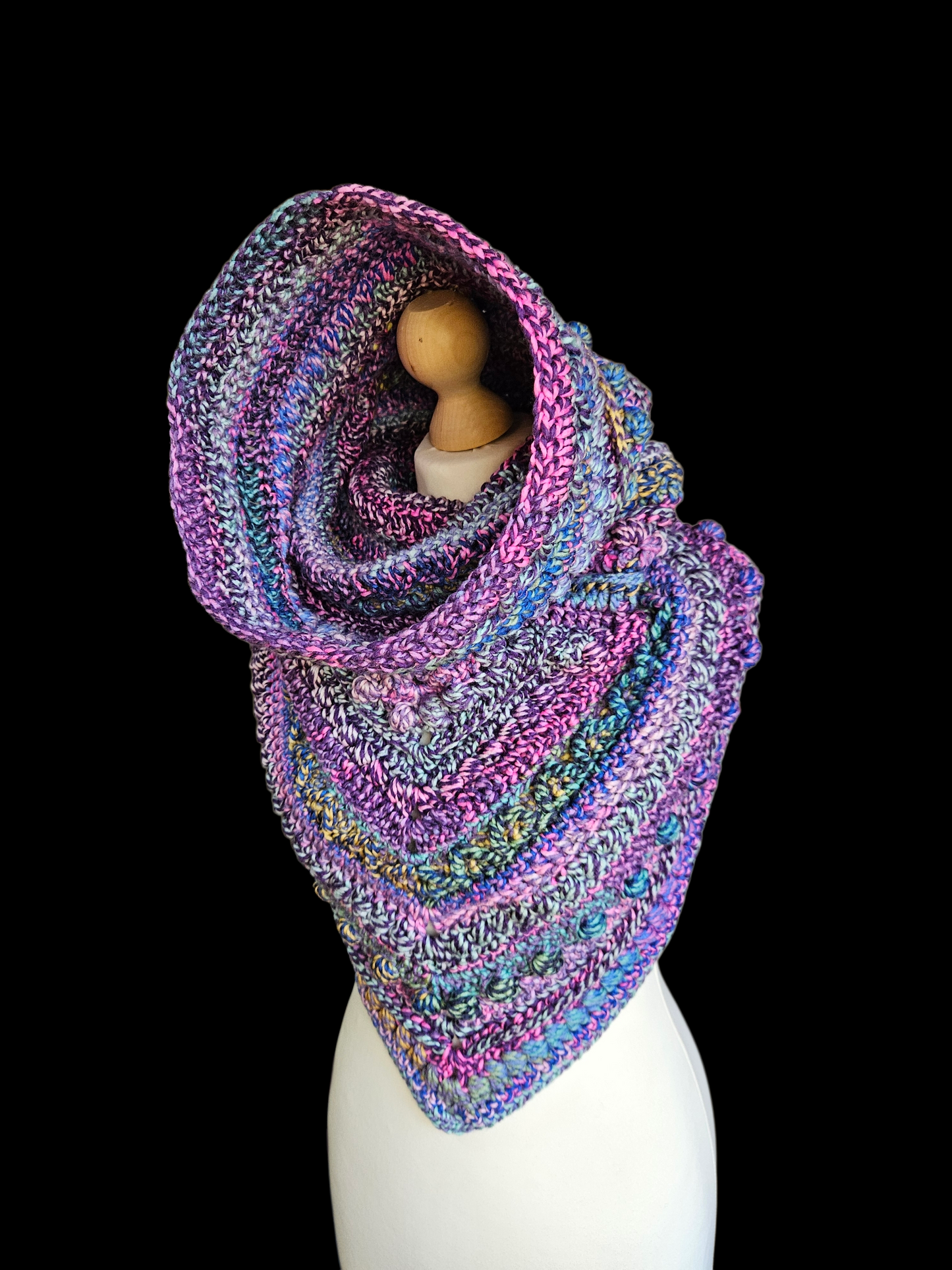 Hooded cowl scarf (colour - Rosy Maple)