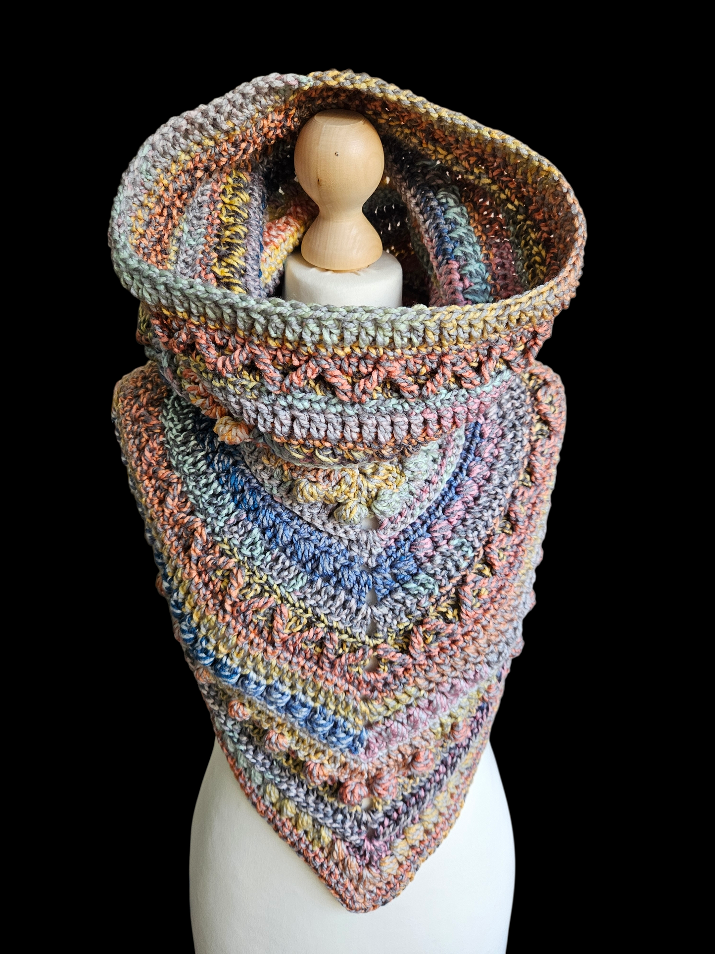 Hooded cowl scarf (colour - Grey Dagger)