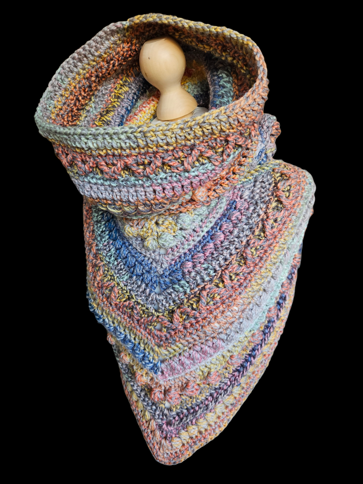 Hooded cowl scarf (colour - Grey Dagger)