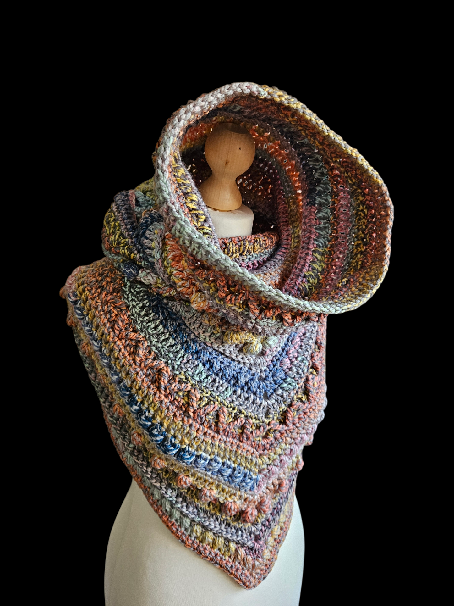 Hooded cowl scarf (colour - Grey Dagger)