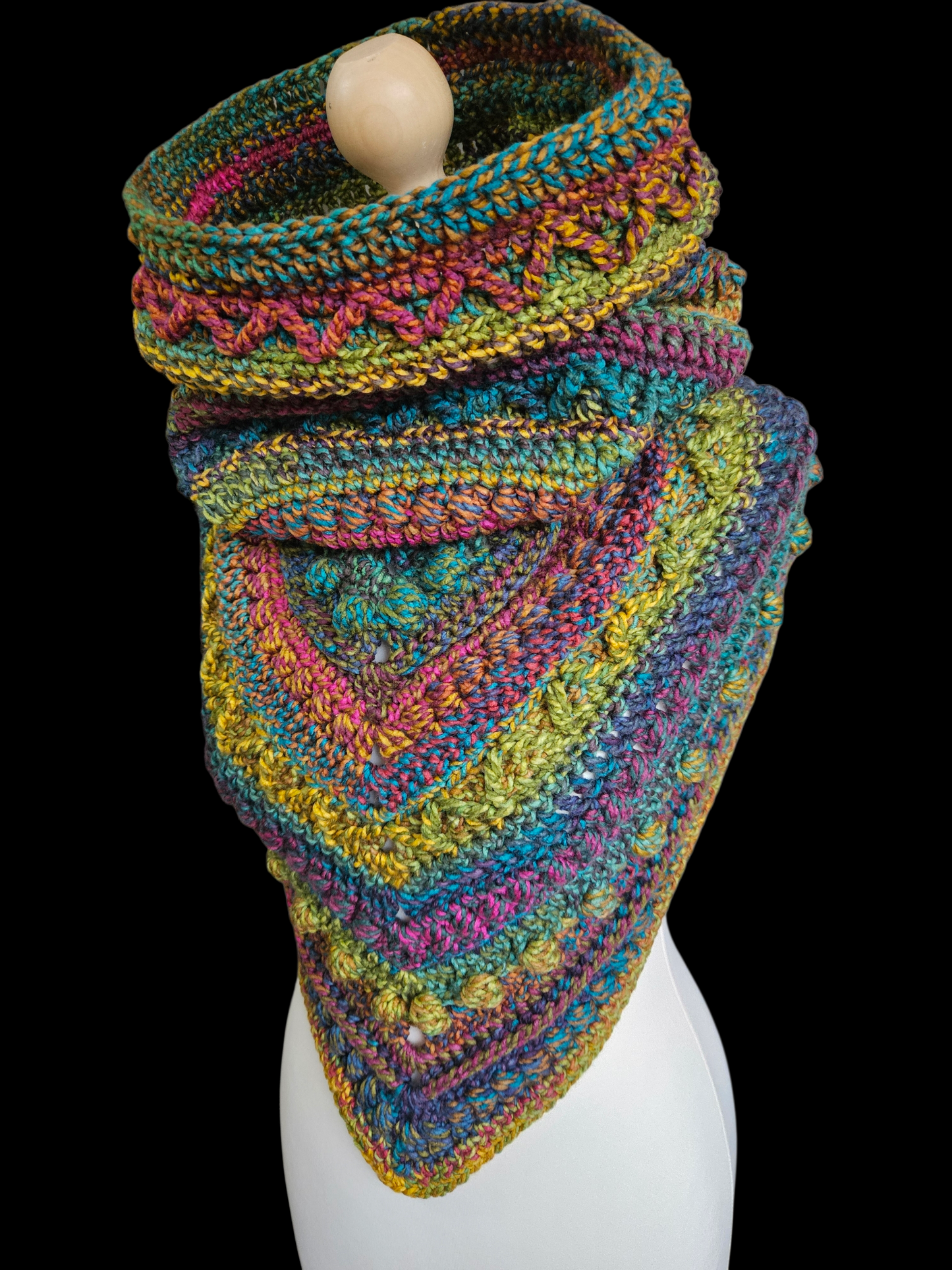 Hooded cowl scarf (colour - Madagascan Sunset)