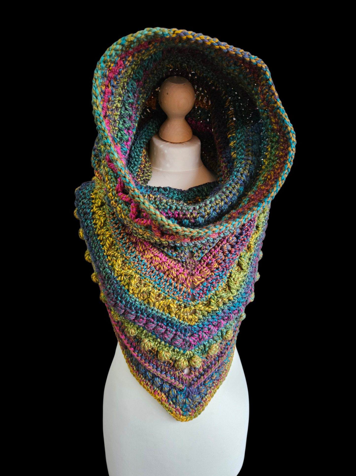 Hooded cowl scarf (colour - Madagascan Sunset)