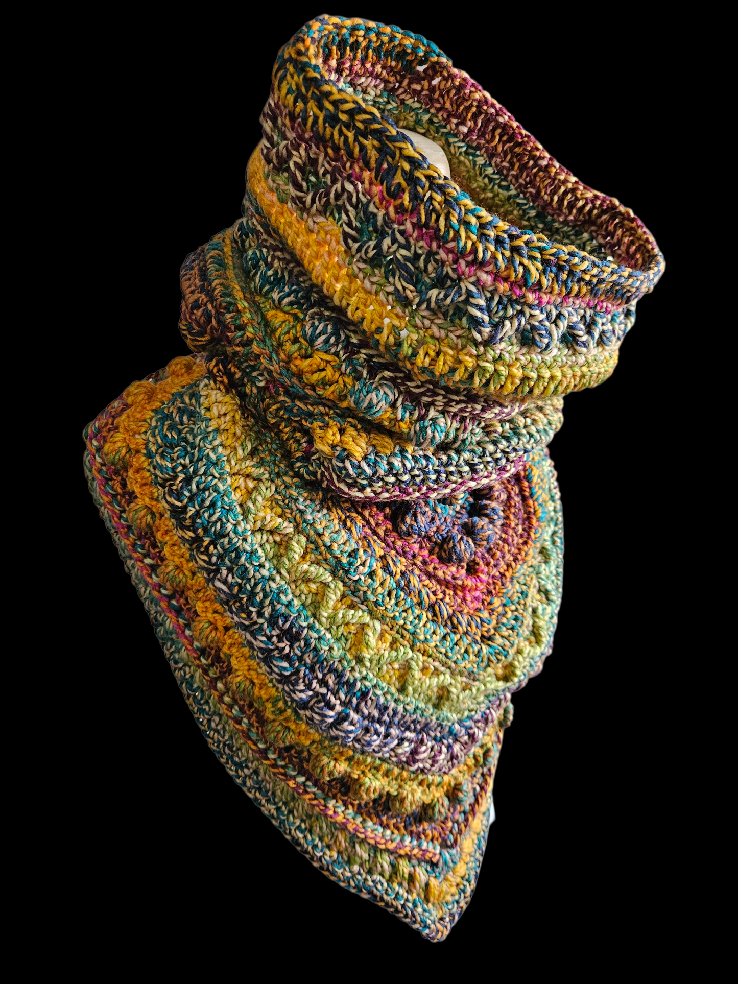 Hooded cowl scarf (colour - Malachite)