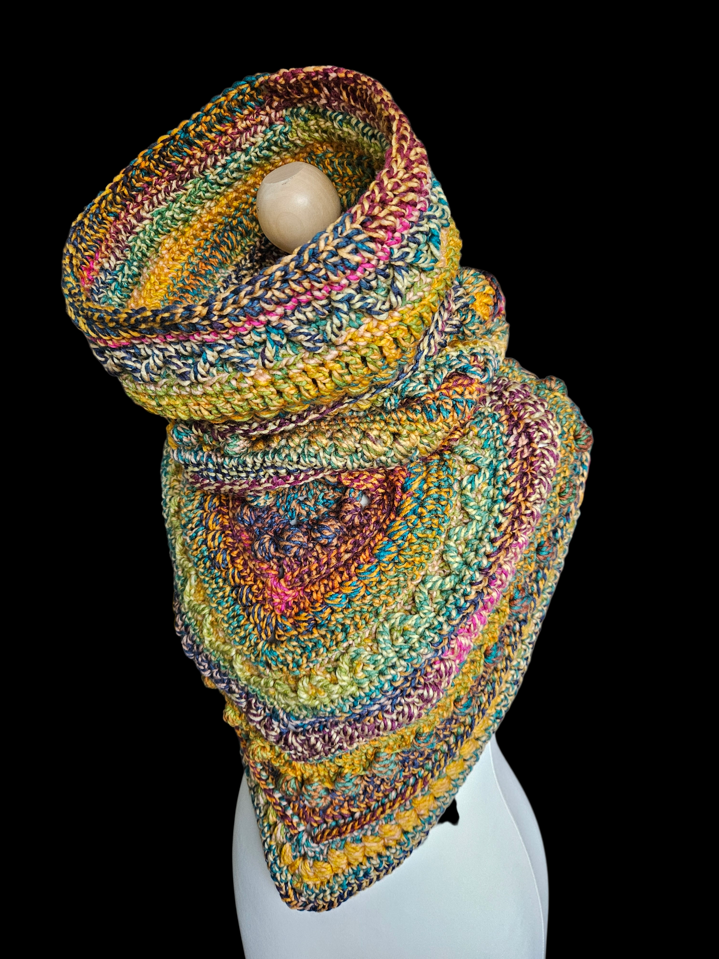 Hooded cowl scarf (colour - Malachite)