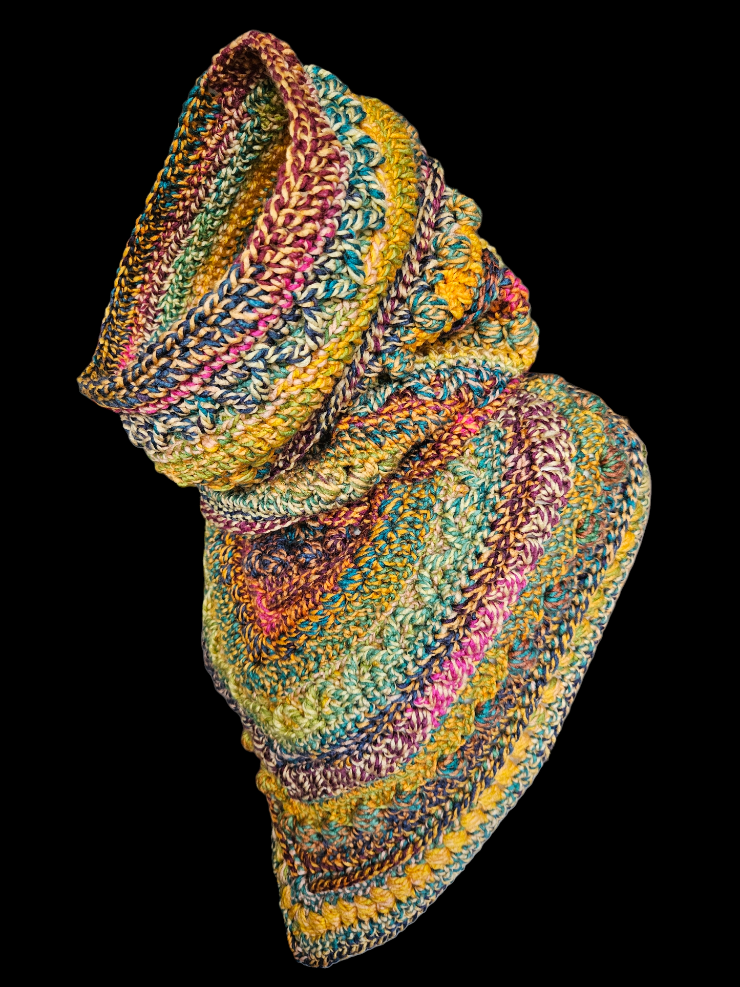 Hooded cowl scarf (colour - Malachite)