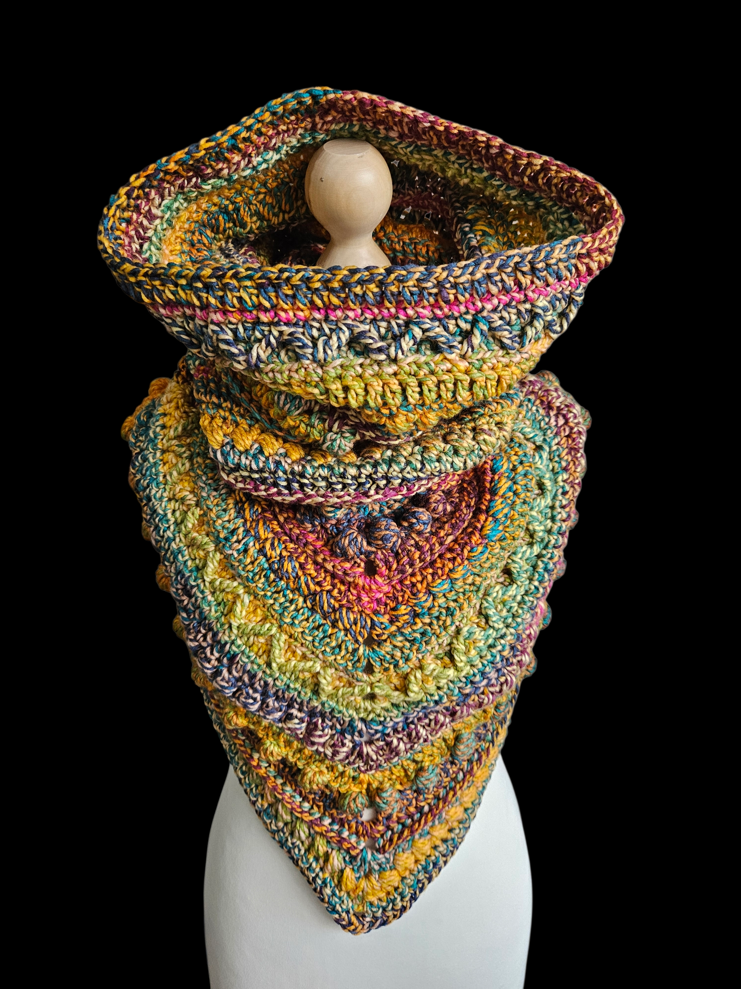 Hooded cowl scarf (colour - Malachite)