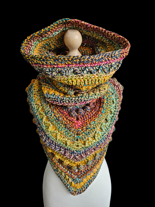 Hooded cowl scarf (colour - Malachite)
