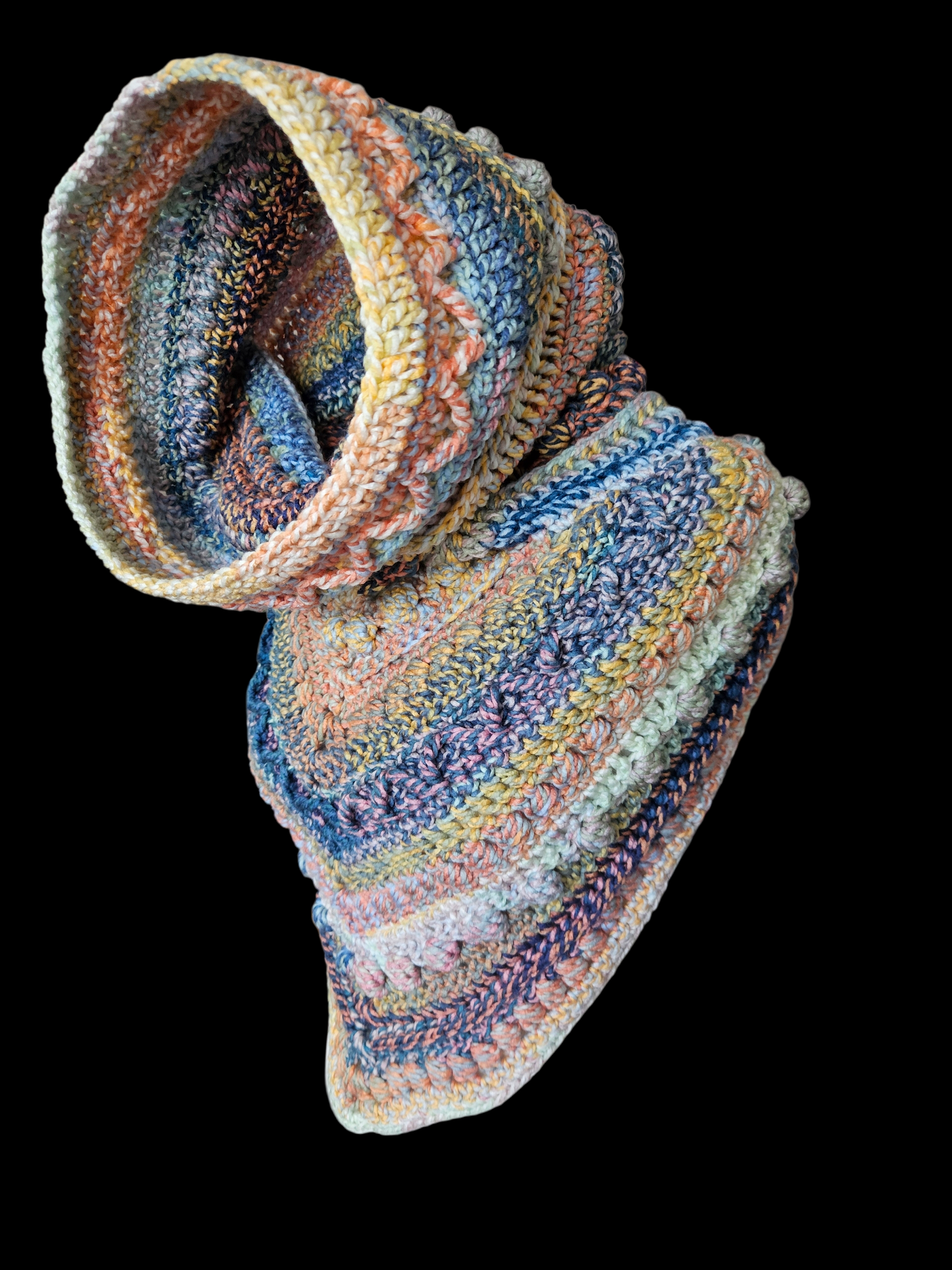 Hooded cowl scarf (colour - Holly Blue)