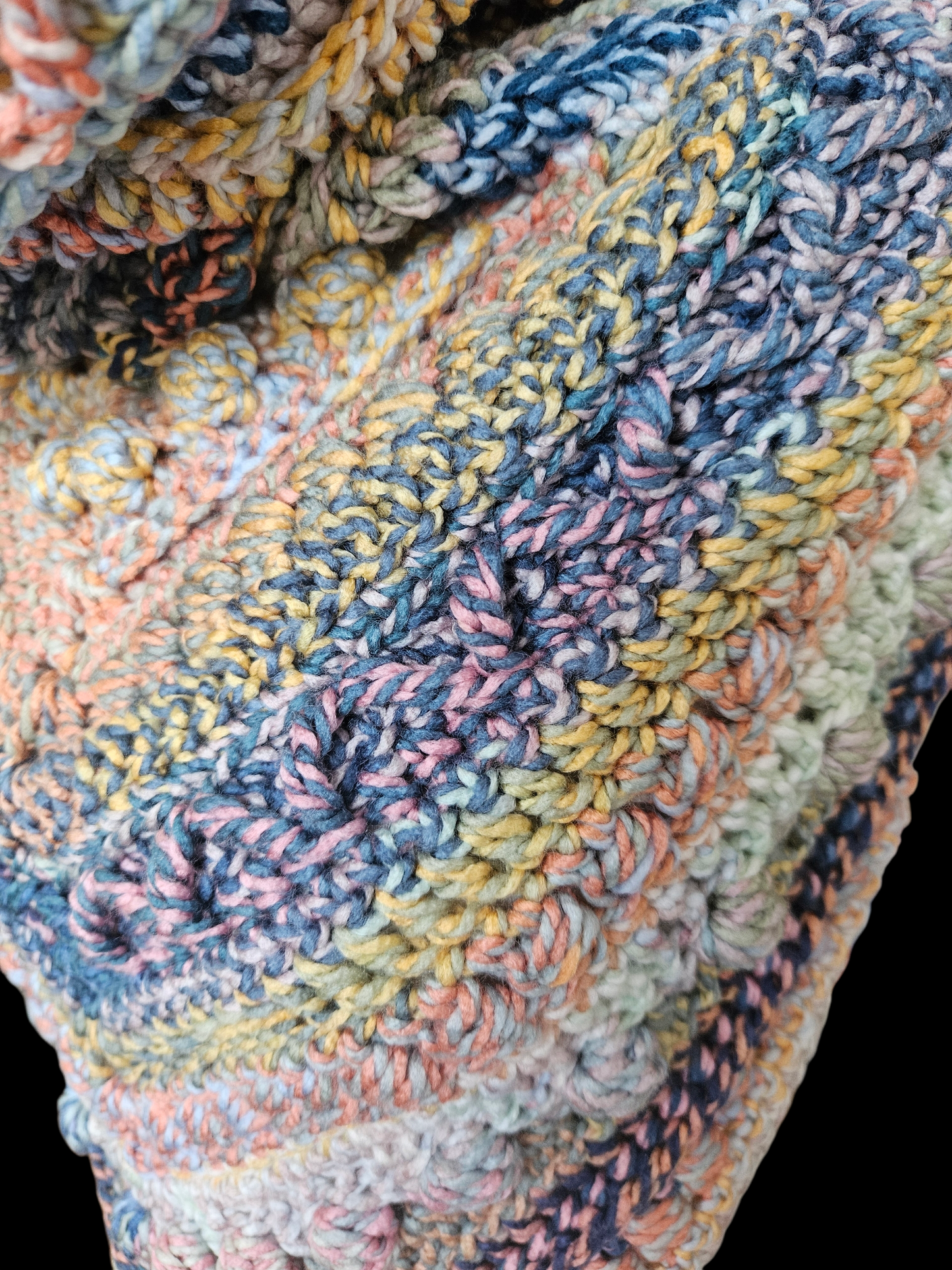 Hooded cowl scarf (colour - Holly Blue)