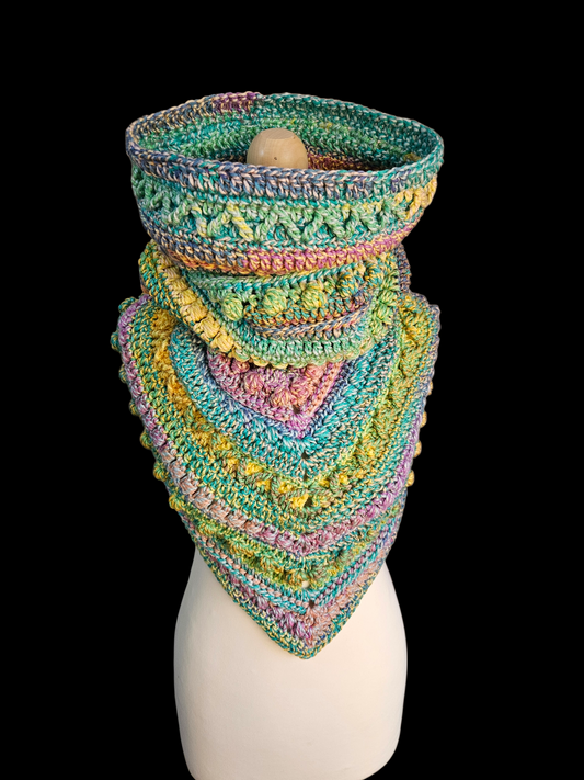 Hooded cowl scarf (colour - Luna)