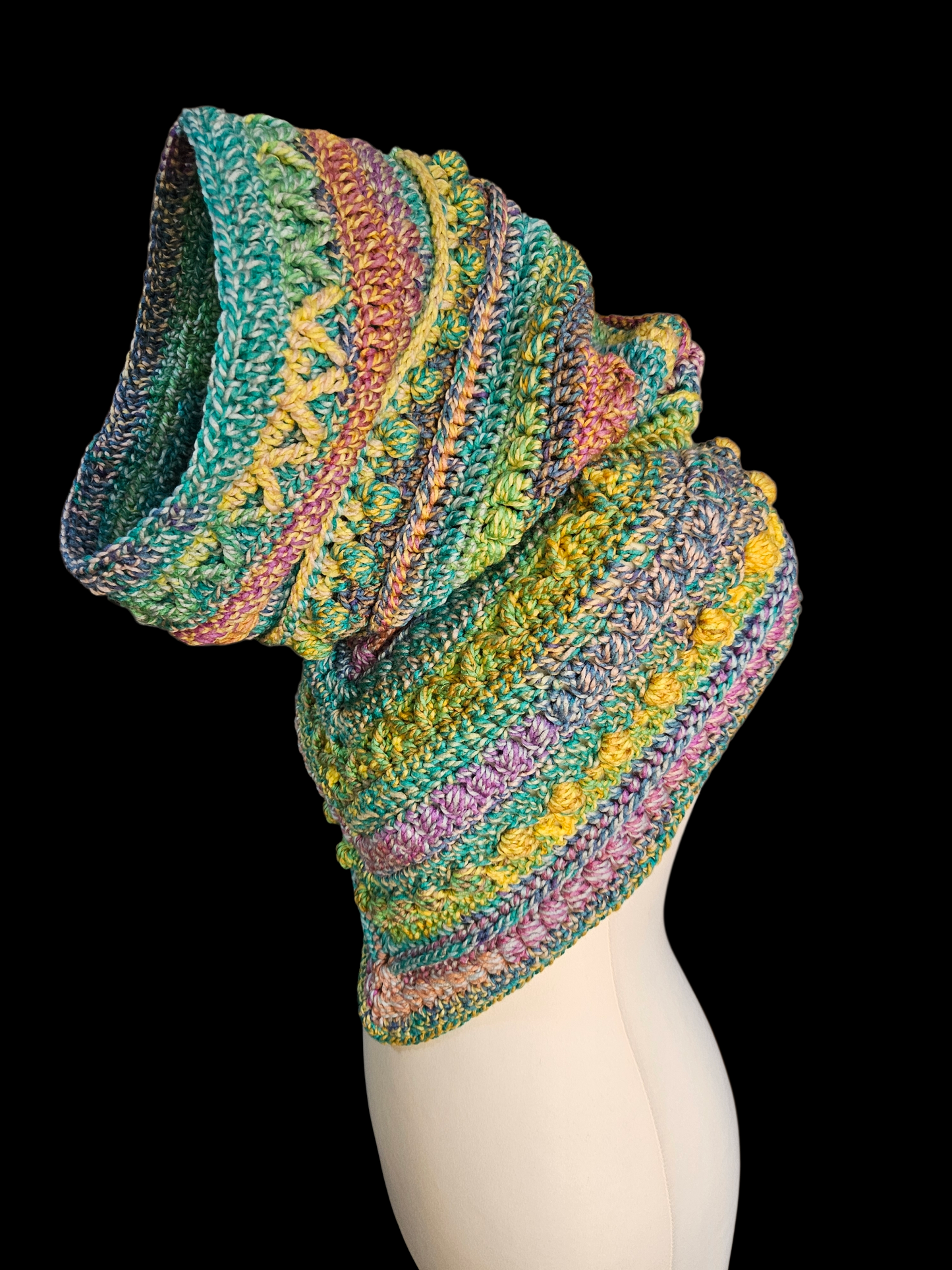 Hooded cowl scarf (colour - Luna)