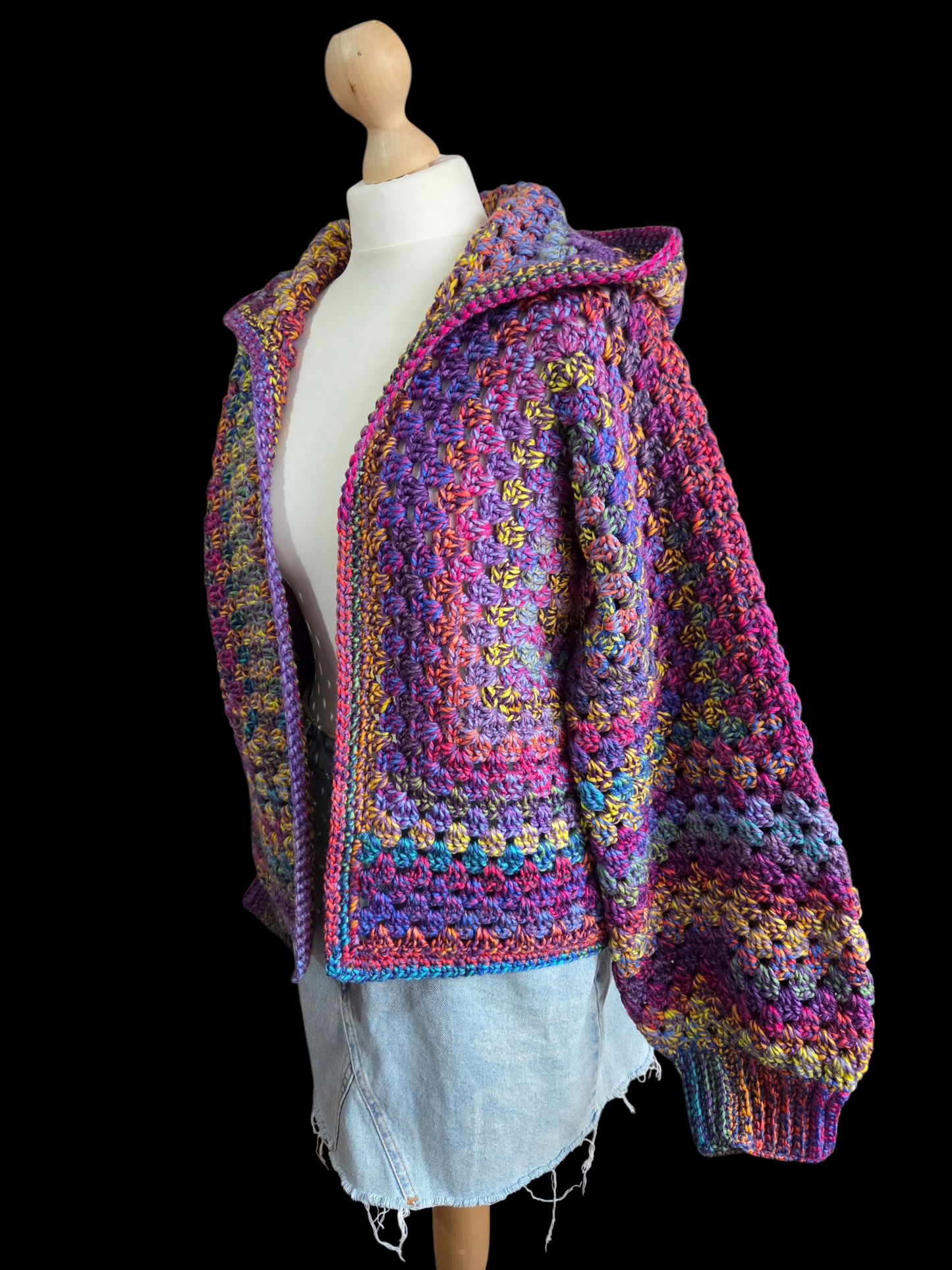 Hooded Cardigan (Colour - Peacock)
