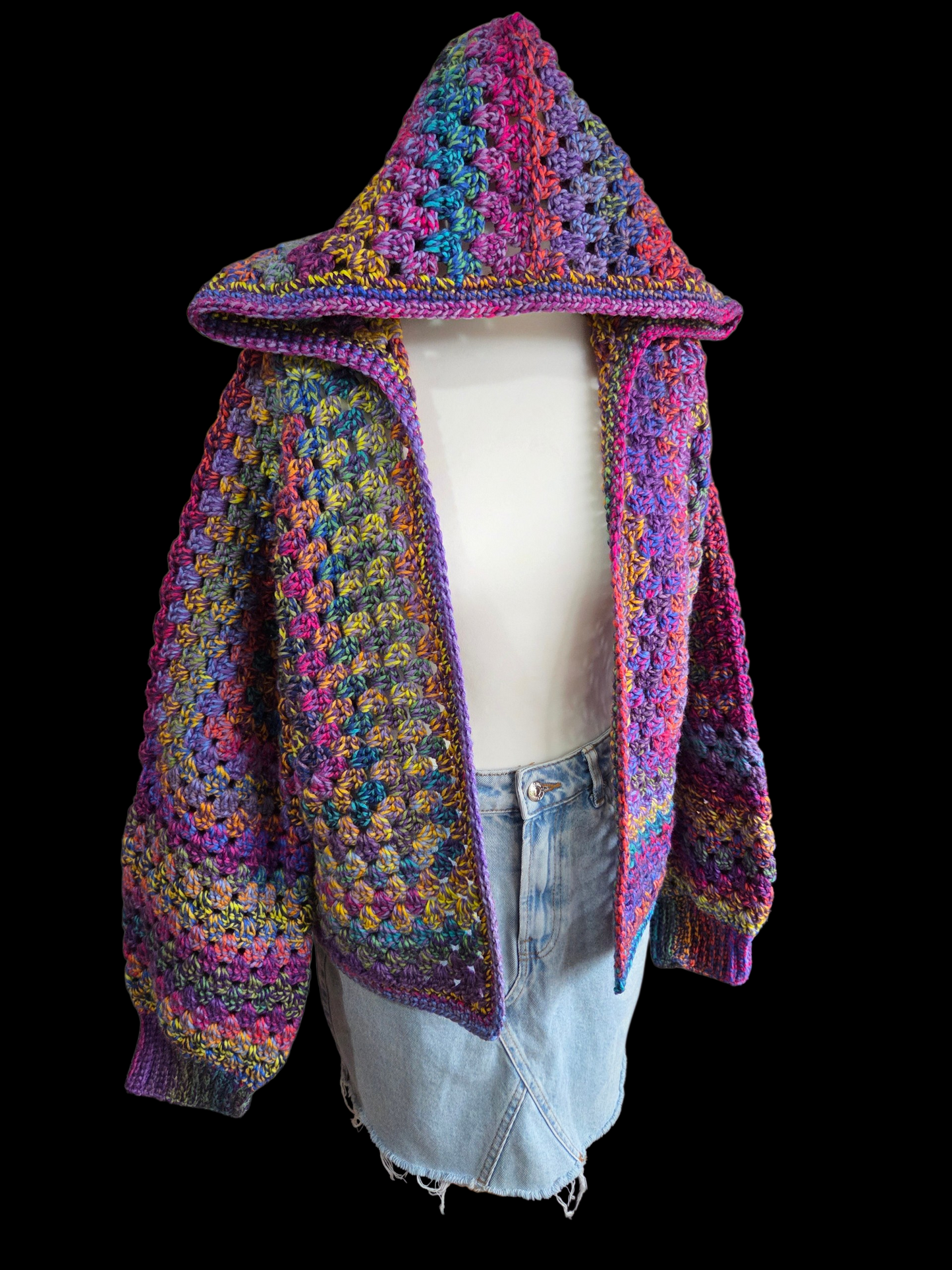 Hooded Cardigan (Colour - Peacock)