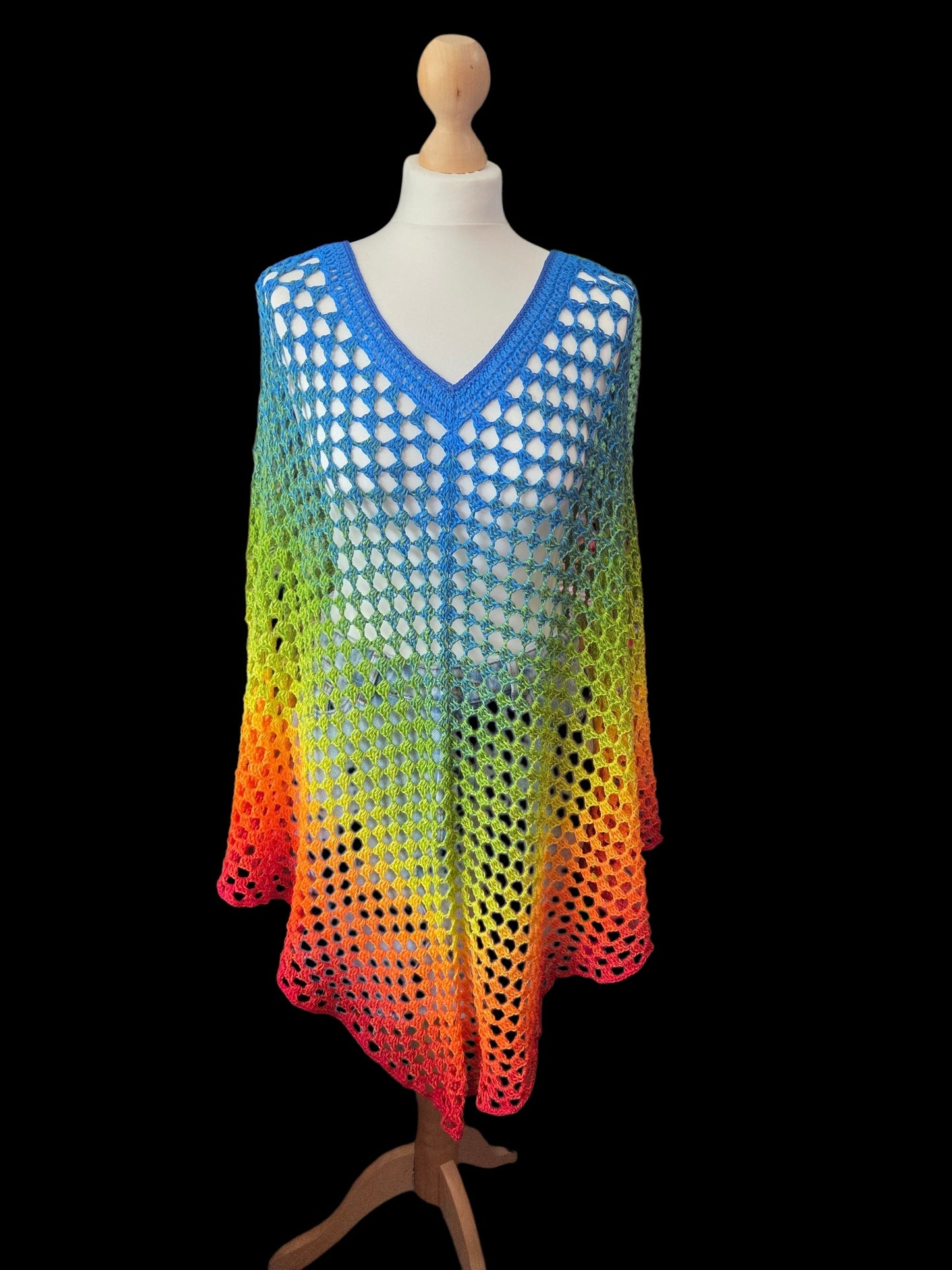 Light and Lacy Rainbow Poncho