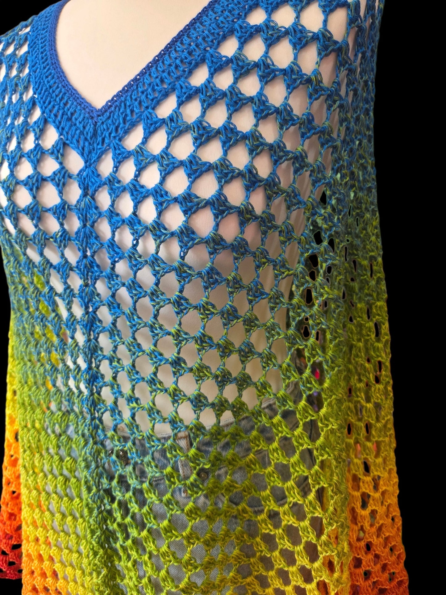 Light and Lacy Rainbow Poncho