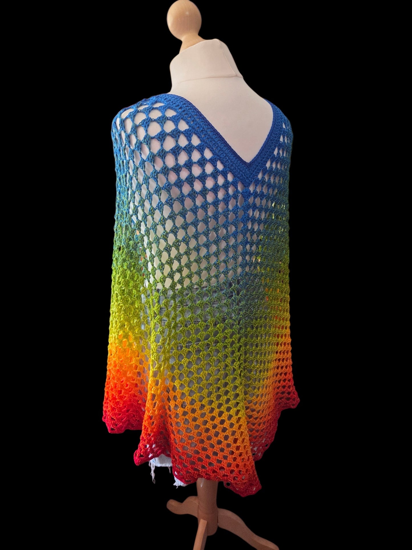 Light and Lacy Rainbow Poncho