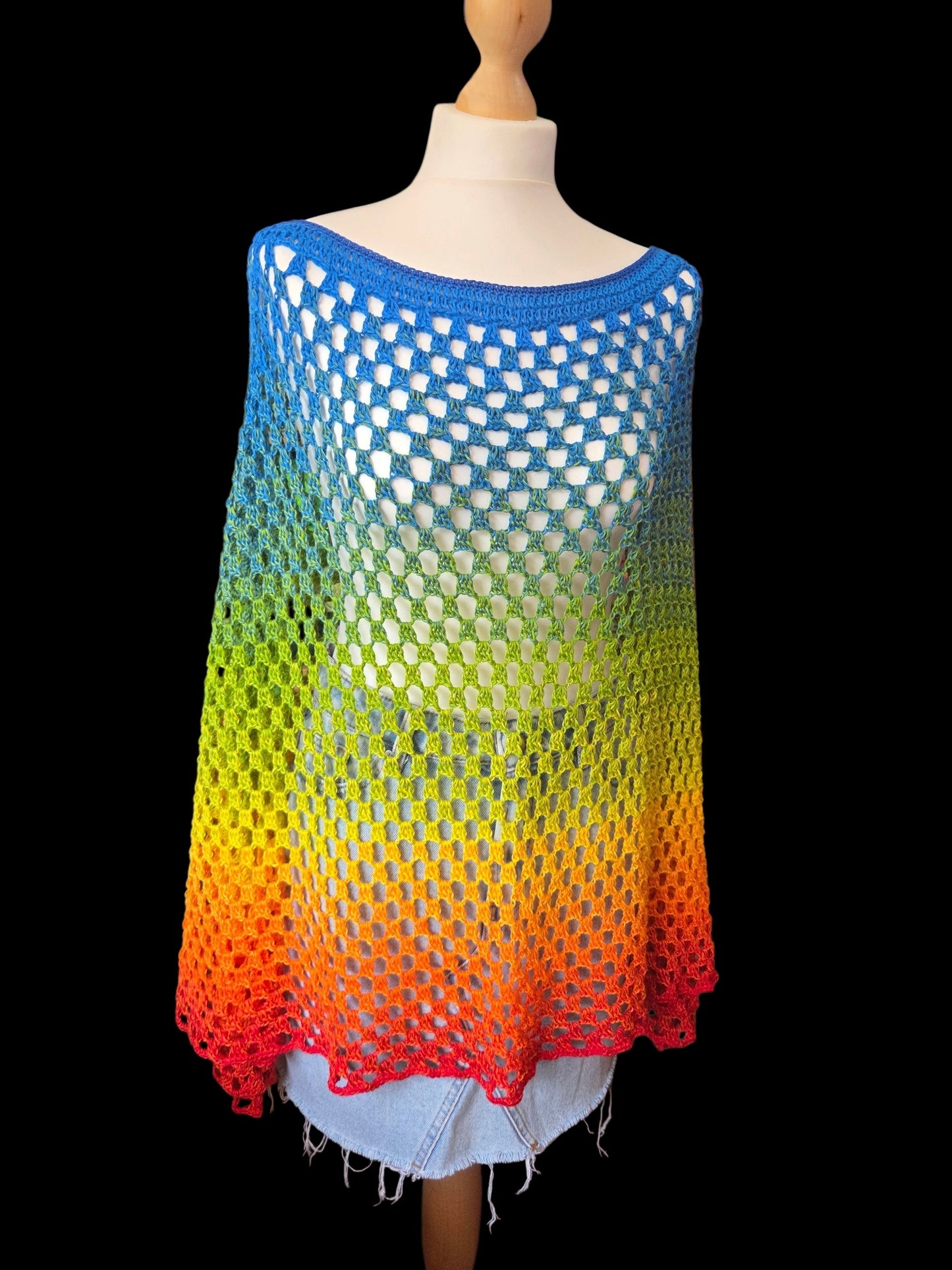 Light and Lacy Rainbow Poncho