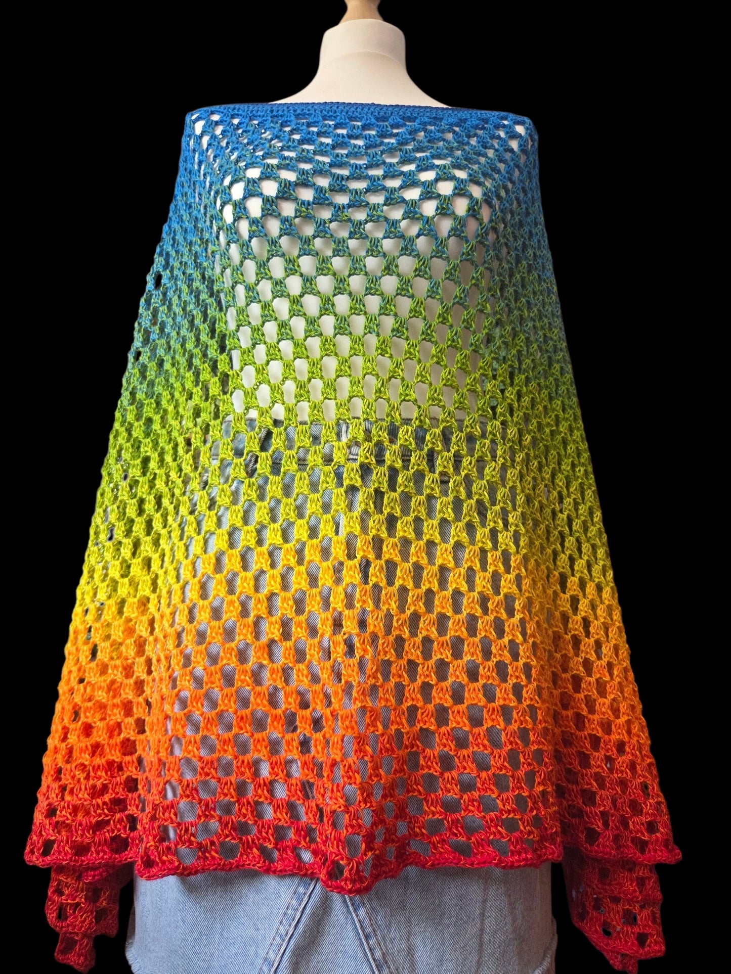 Light and Lacy Rainbow Poncho