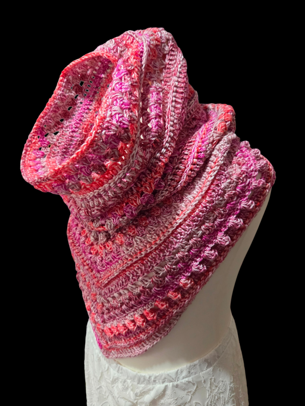 Hooded Cowl Scarf Pink