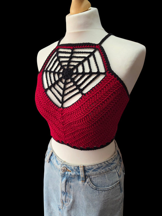 Crochet Spiderweb crop top