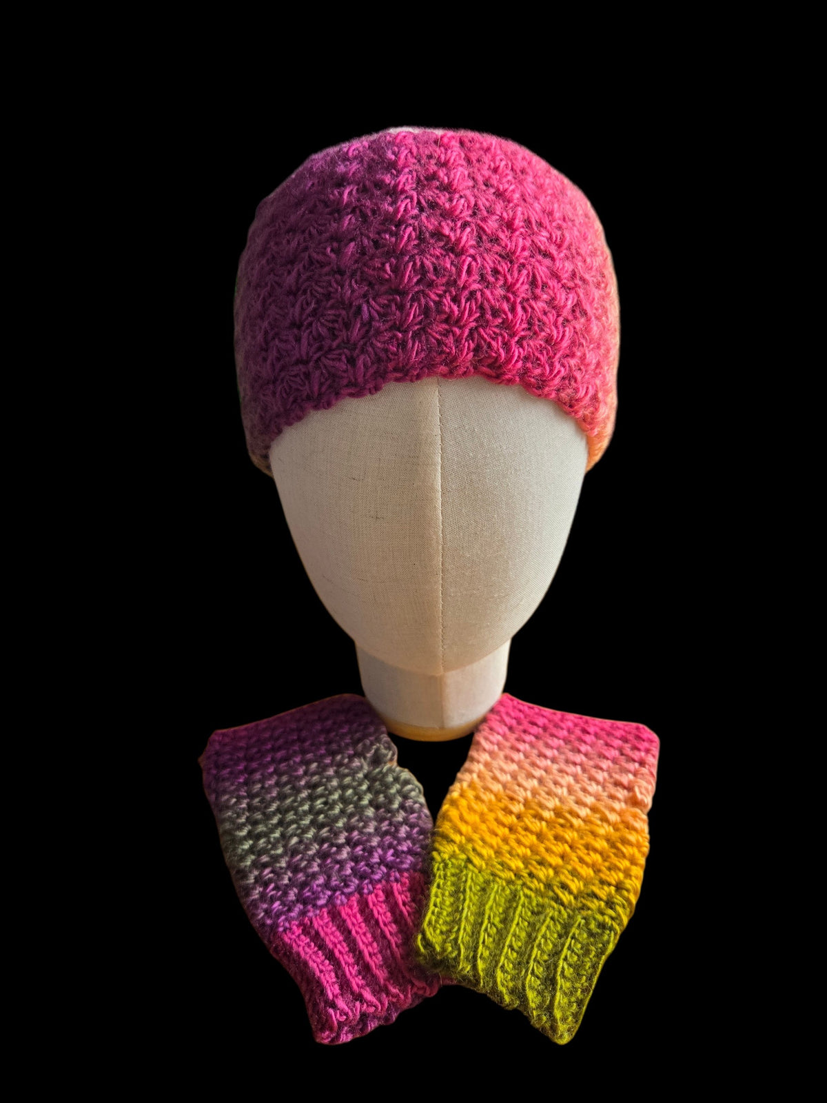 Crochet Ear warmer headband and Fingerless glove Set