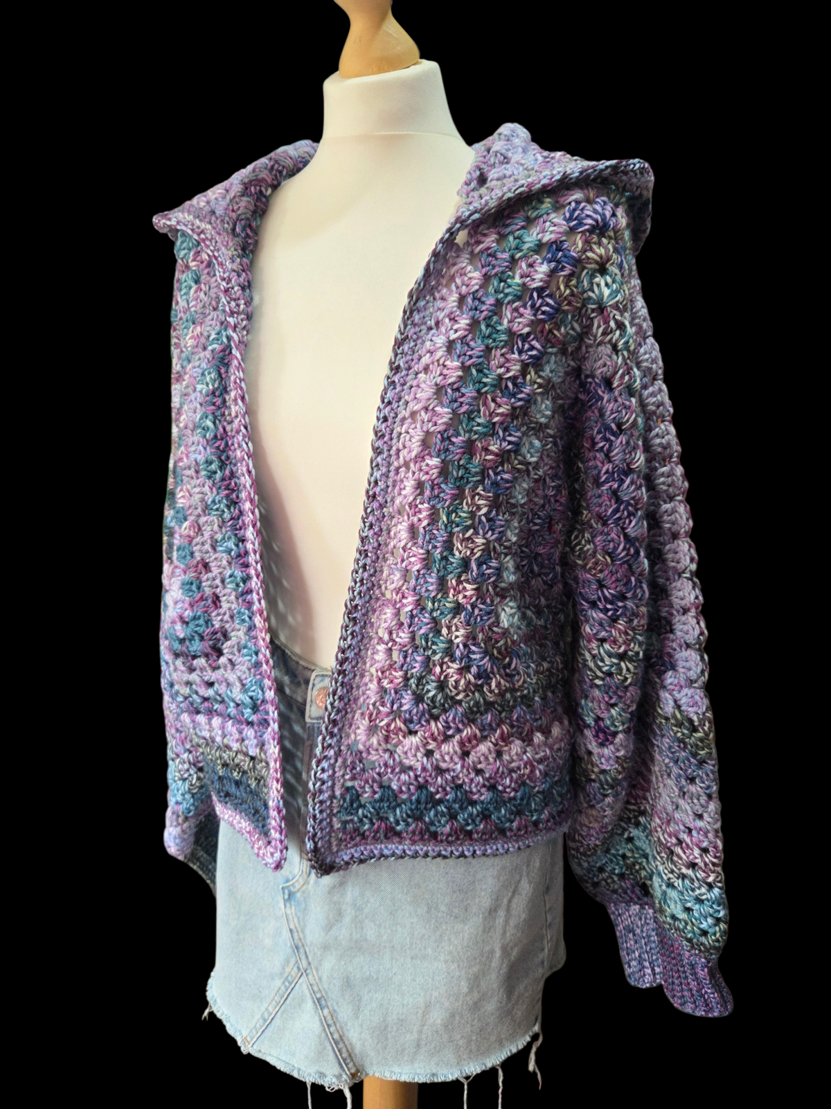 Hooded Cardigan (Colour - Morpho)