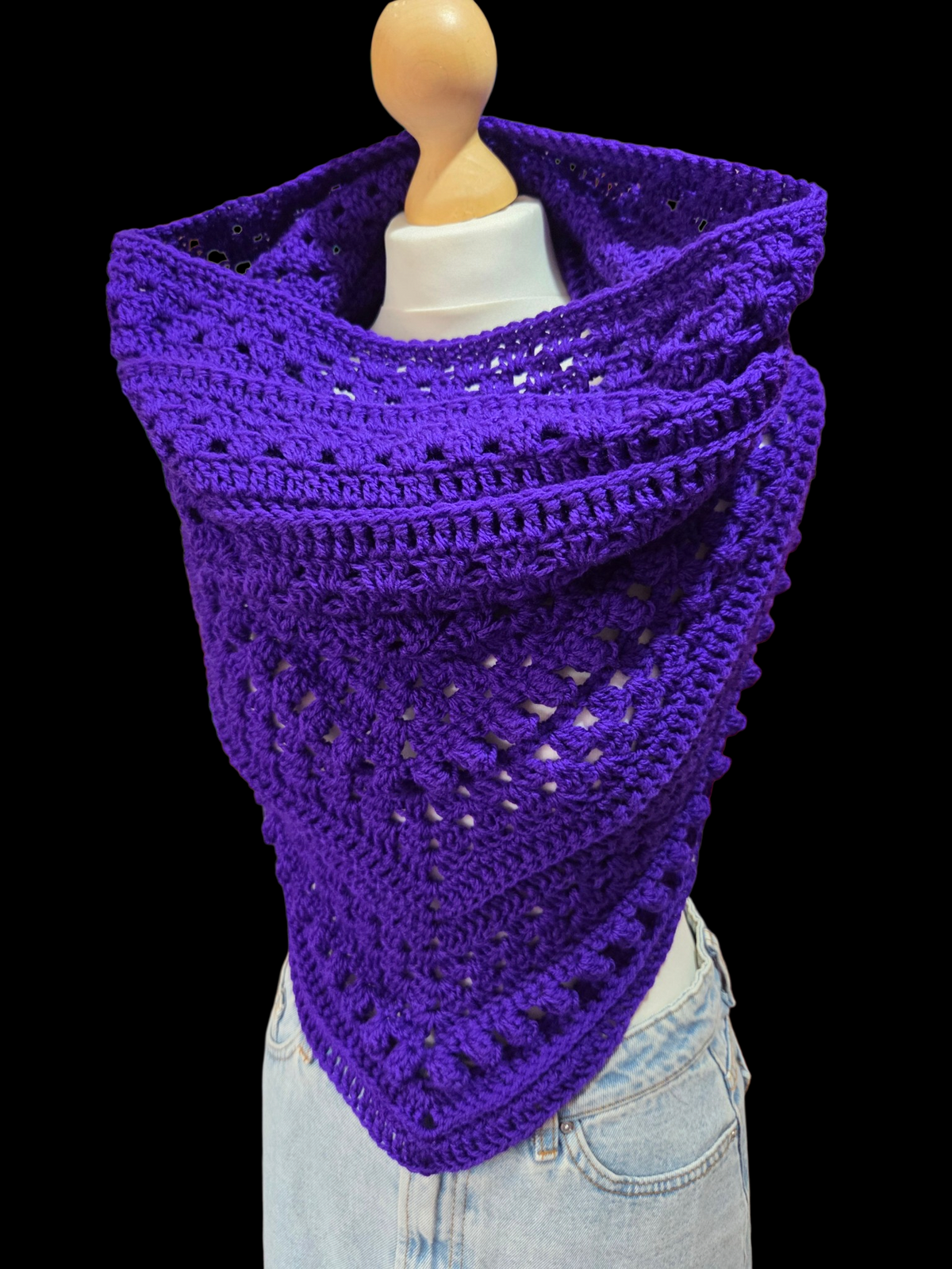 Hooded Cowl Scarf Purple