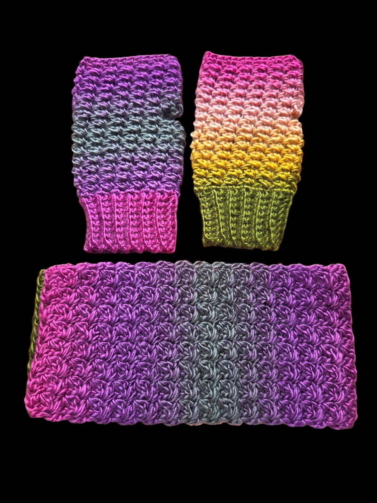 Crochet Ear warmer headband and Fingerless glove Set